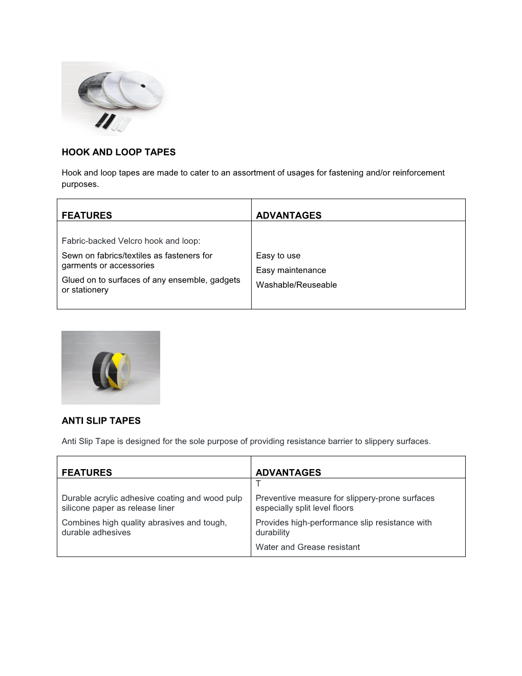 Hook and Loop Tapes Features Advantages Anti Slip Tapes