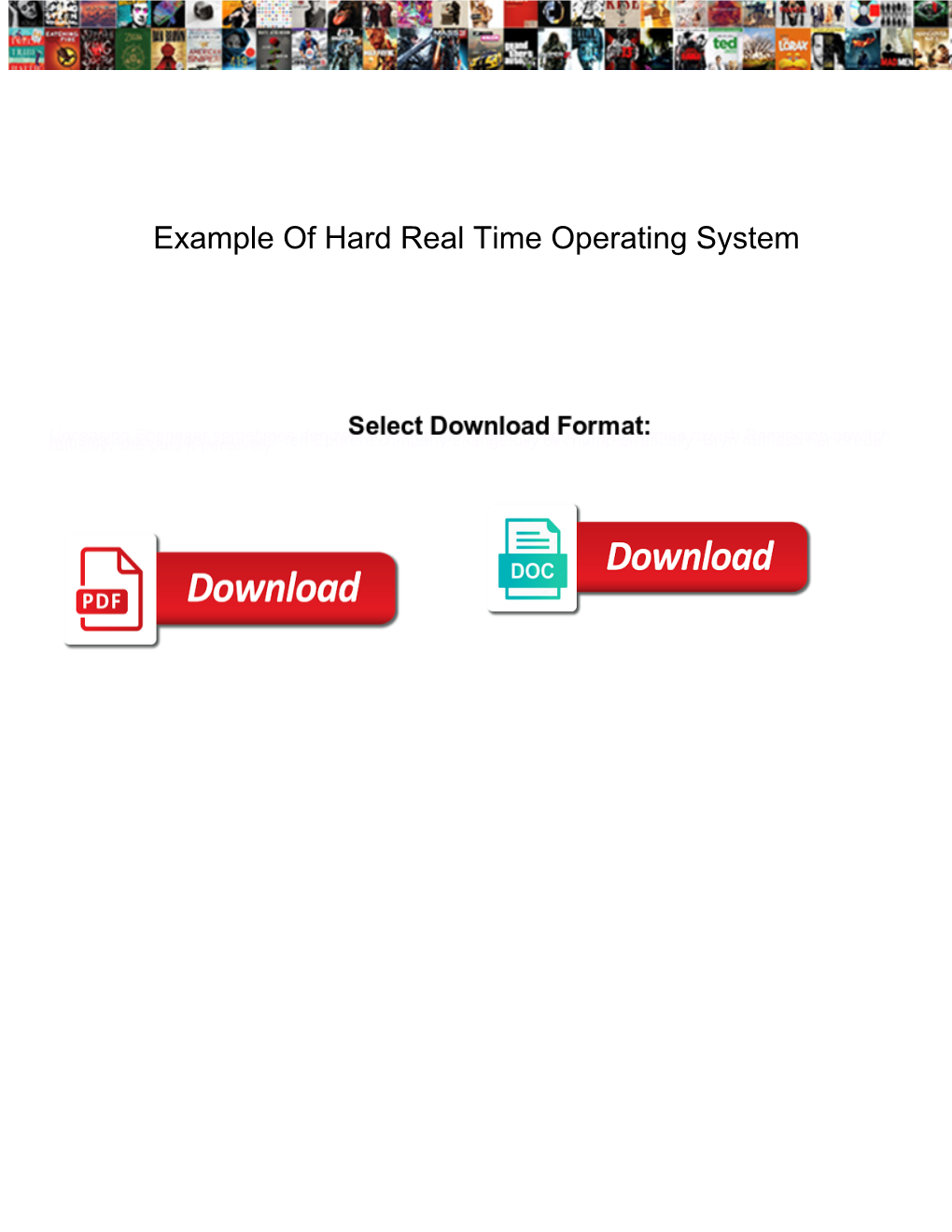 Example of Hard Real Time Operating System