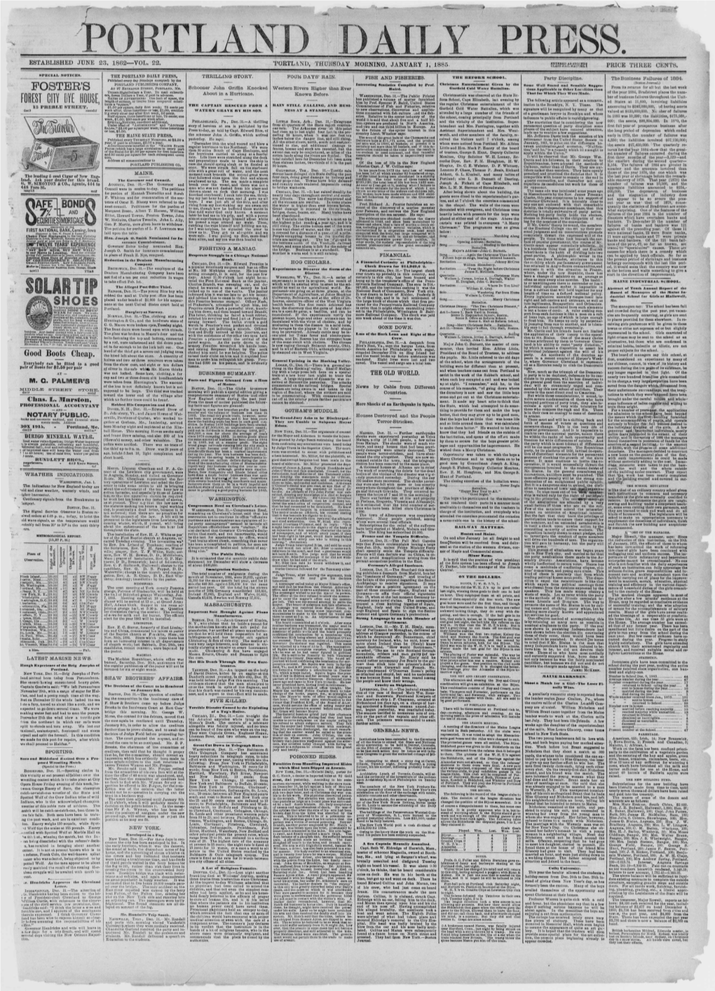 Portland Daily Press: October 23,1884
