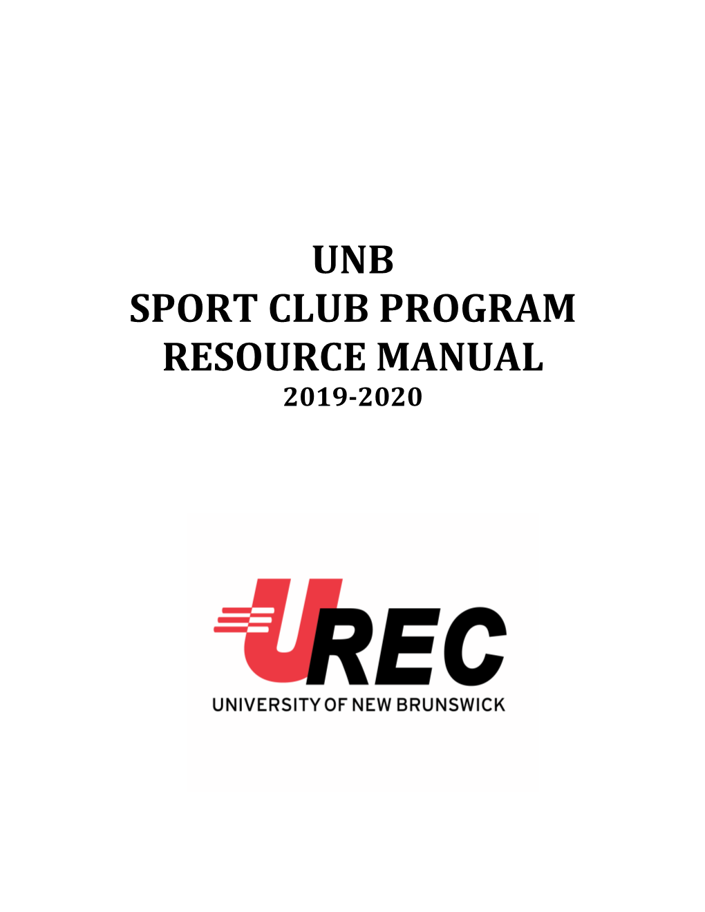 2019-2020 UNB Sport Club Resource Manual