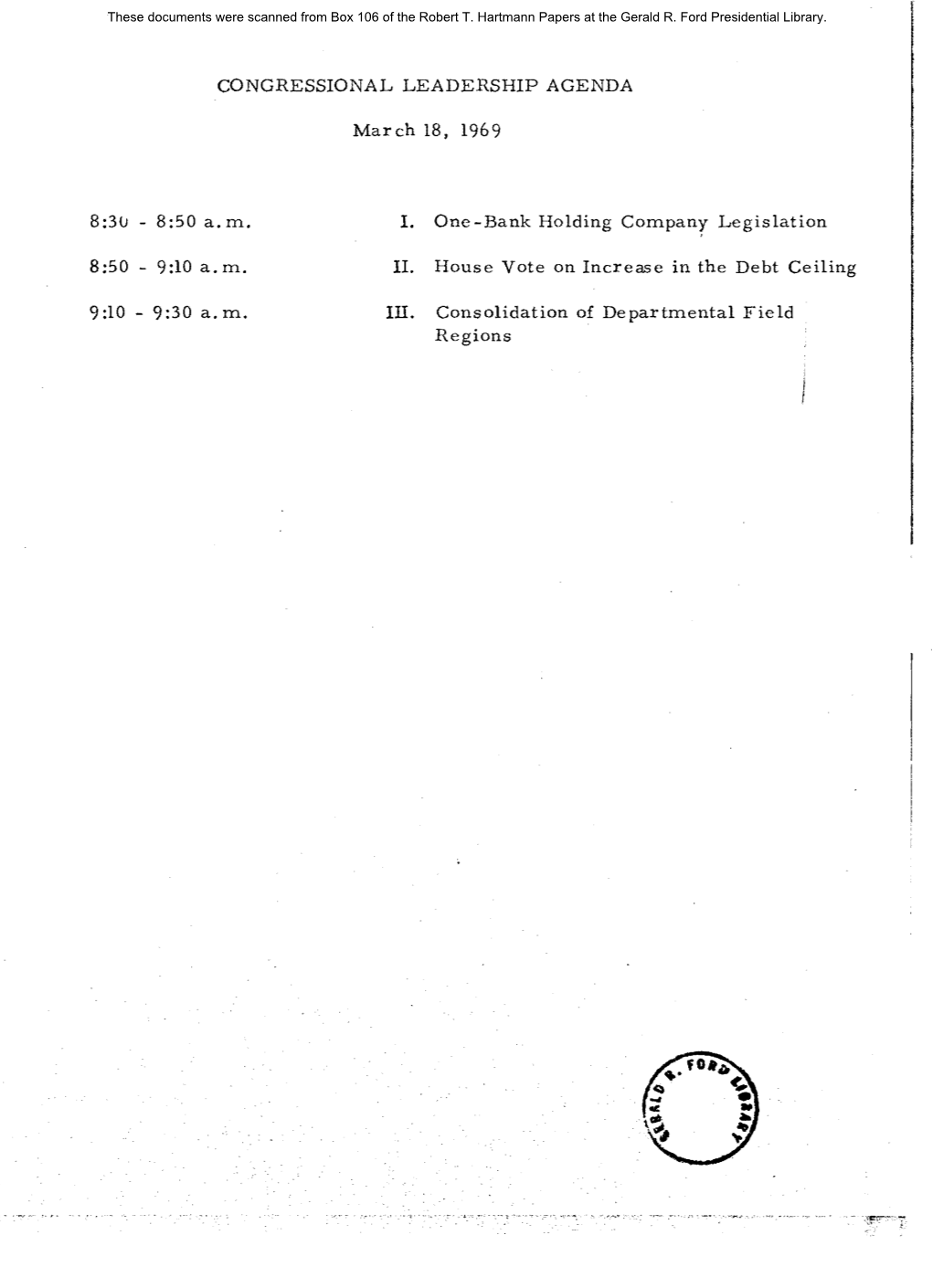 Congressional Leadership Meeting, 3/18/69