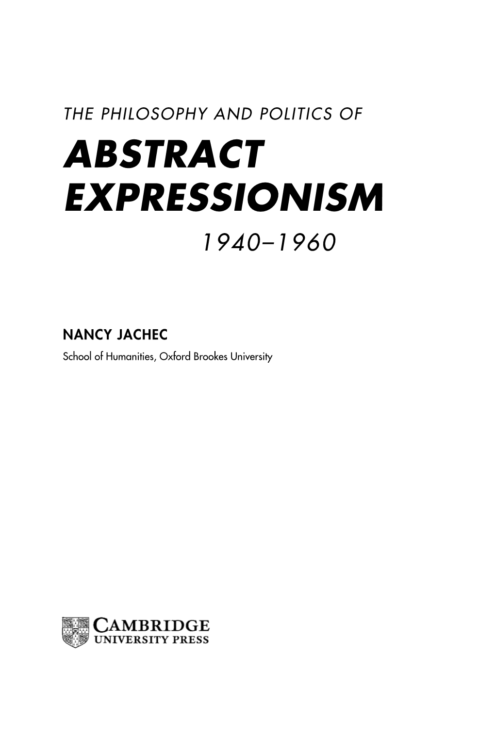 Abstract Expressionism 1940–1960