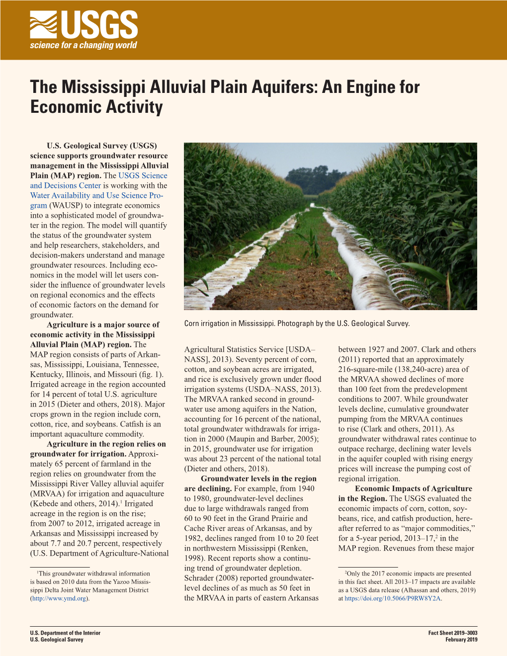 The Mississippi Alluvial Plain Aquifers: an Engine for Economic Activity