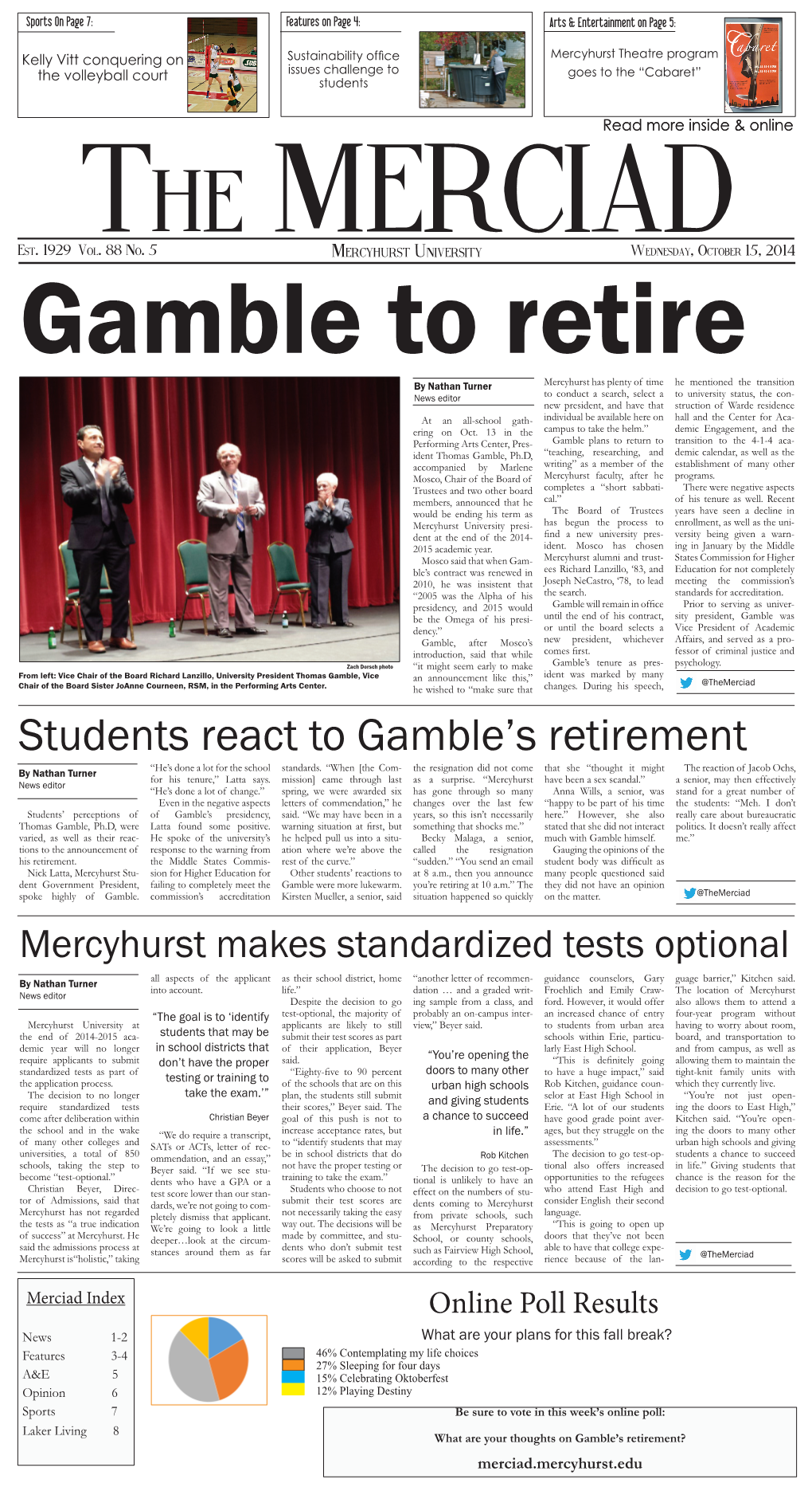 Students React to Gamble's Retirement