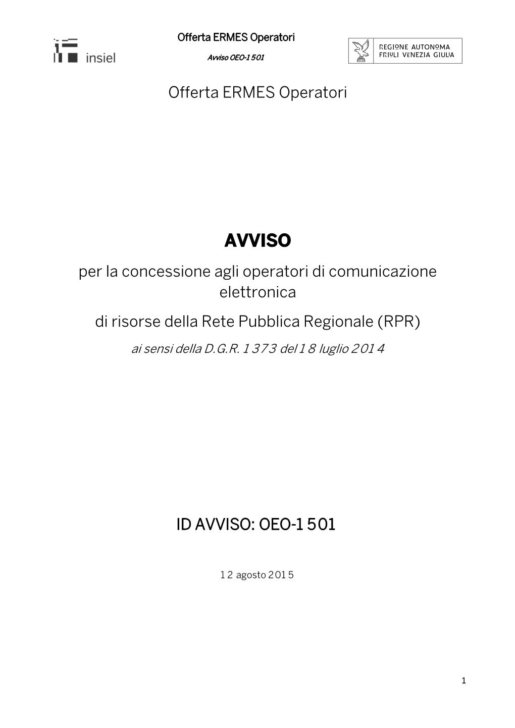 Avviso OEO-1 501