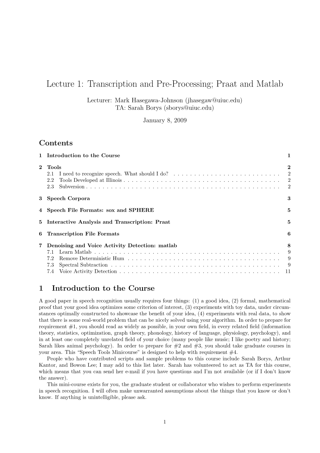 Praat and Matlab