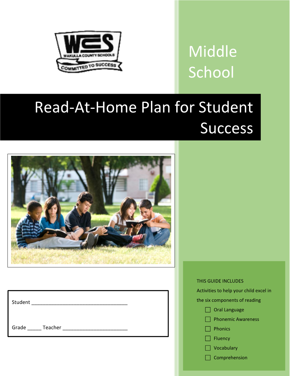 Middle School Read-At-Home Plan for Student Success