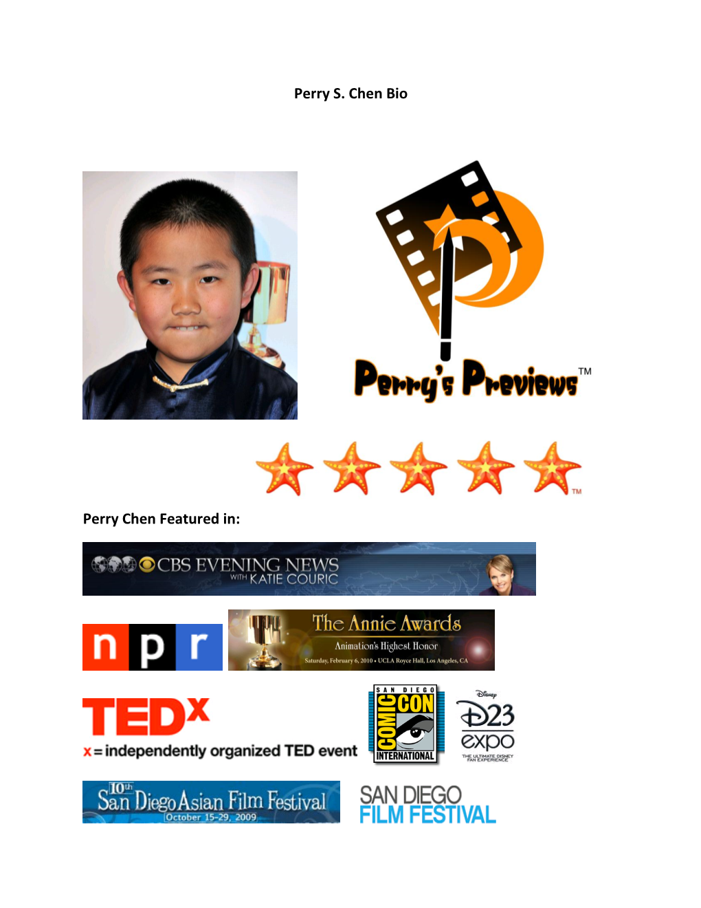 Perry S. Chen Full Biography Sep 2010