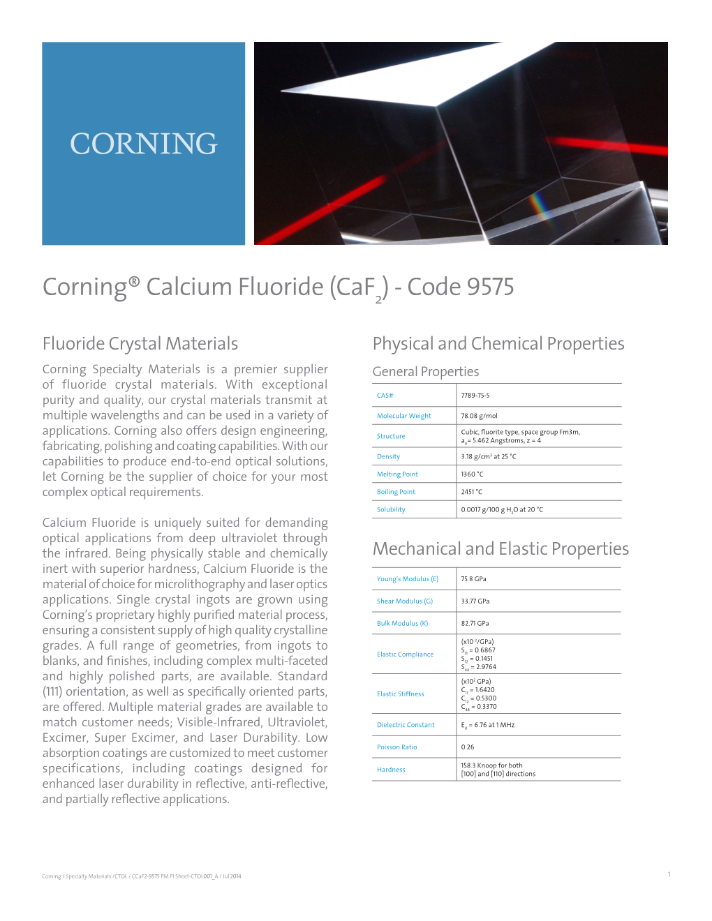 Corning® Calcium Fluoride (Caf )
