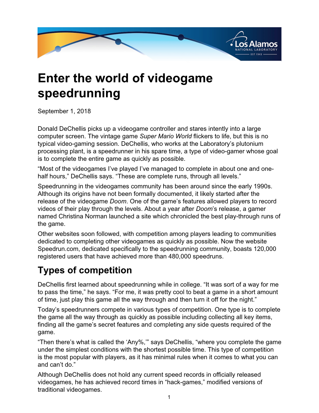 Enter the World of Videogame Speedrunning