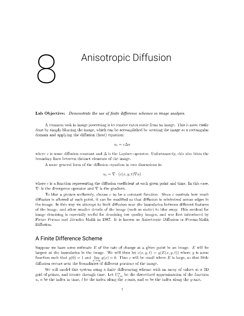 Anisotropic Diffusion