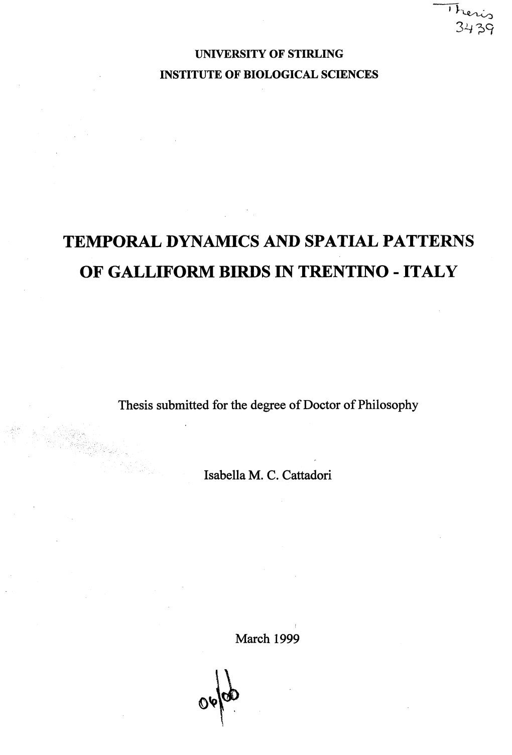 Temporal Dynamics and Spatial Patterns of Galliform Birds in Trentino - Italy