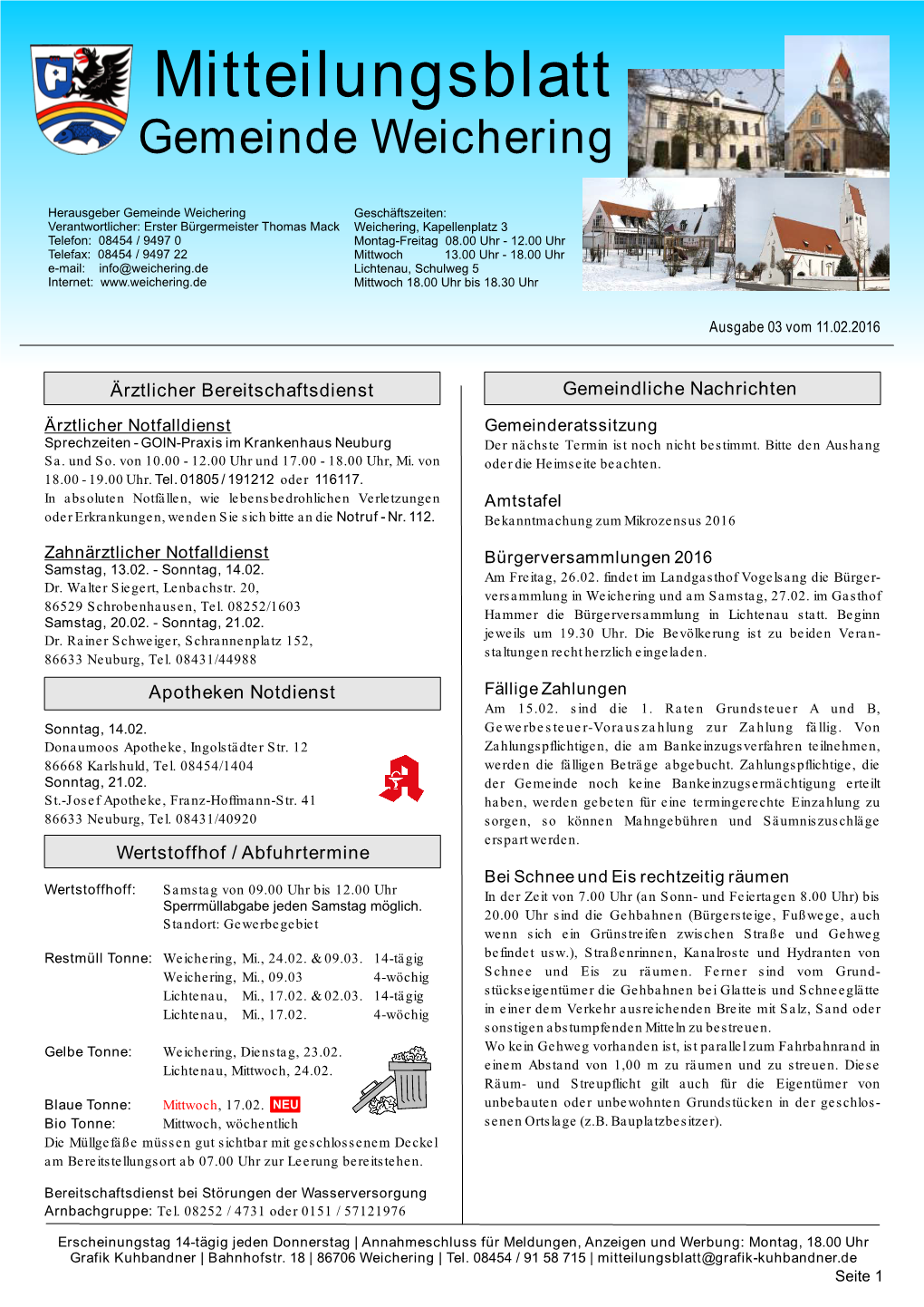 Mitteilungsblatt Gemeinde Weichering