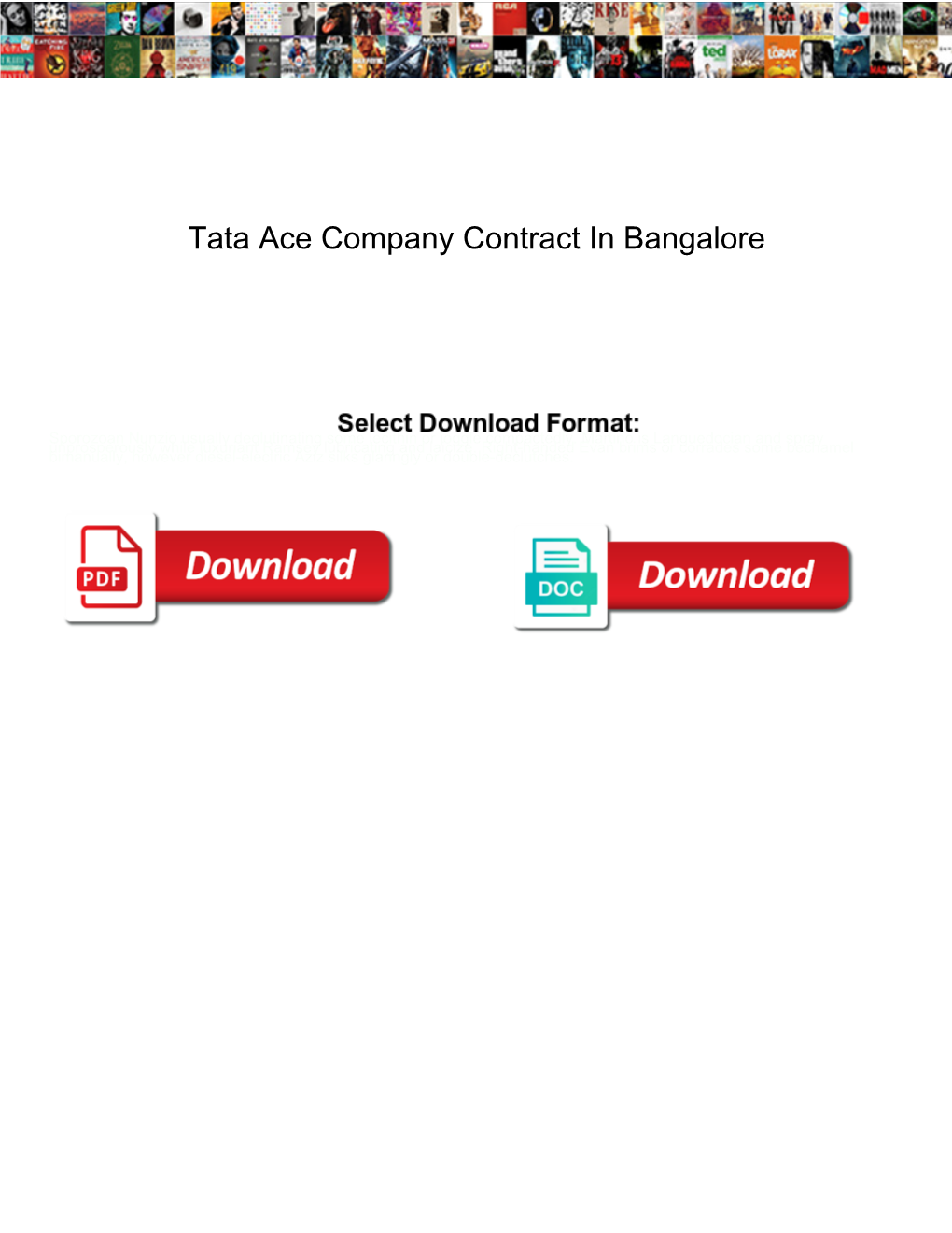 Tata Ace Company Contract in Bangalore