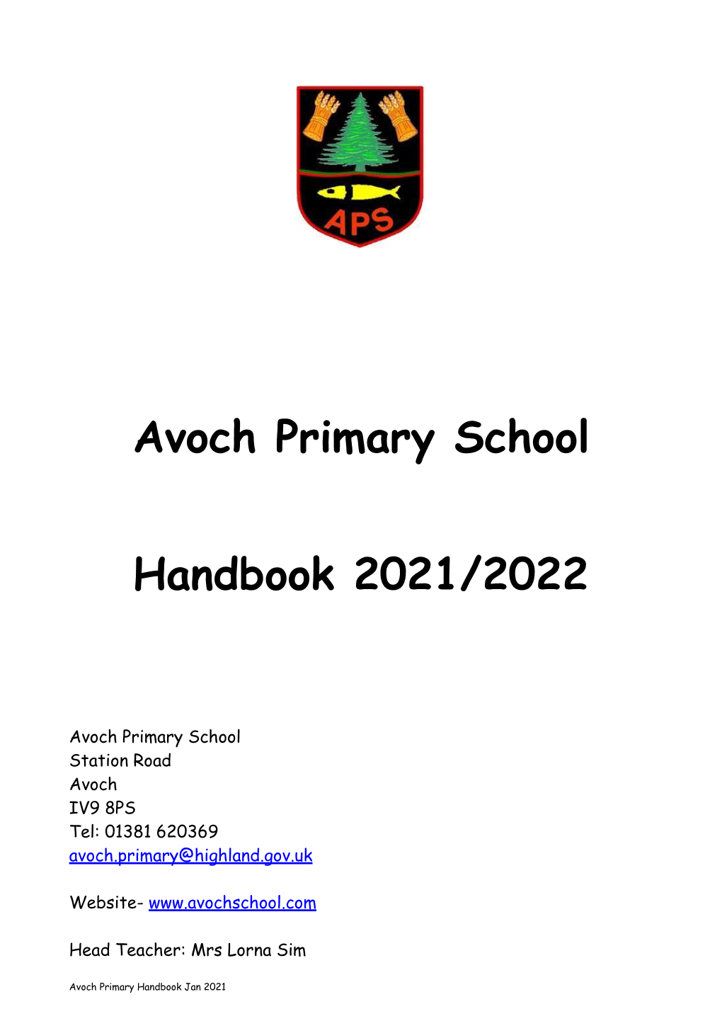 Avoch Primary School Handbook 2021/2022