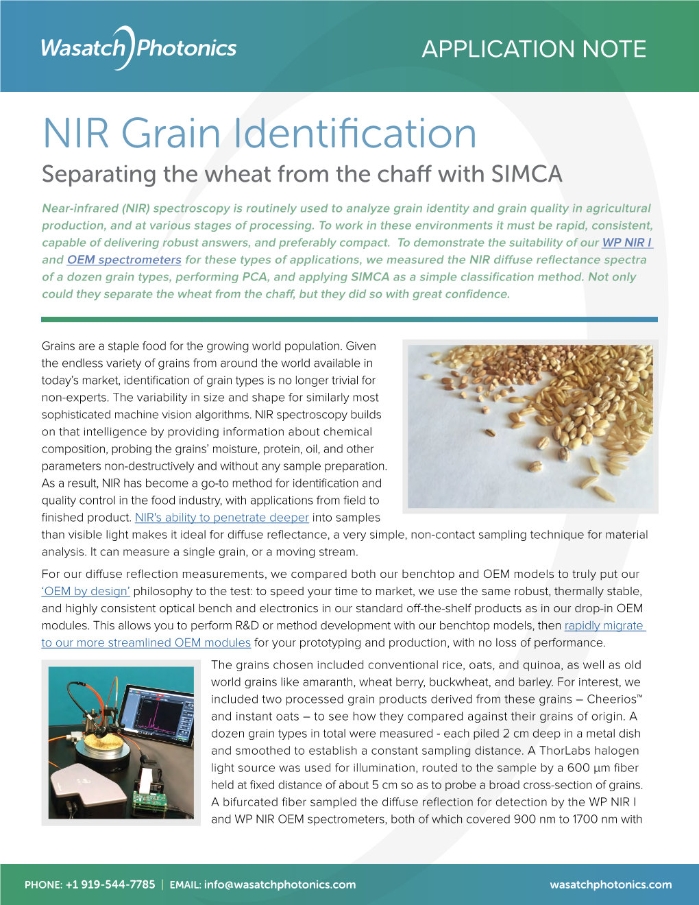 NIR Grain Identification Separating the Wheat from the Chaff with SIMCA