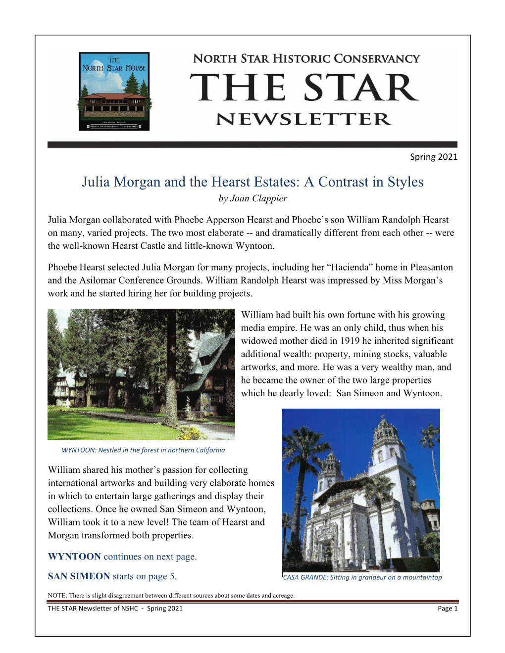 Julia Morgan and the Hearst Estates: a Contrast in Styles by Joan Clappier