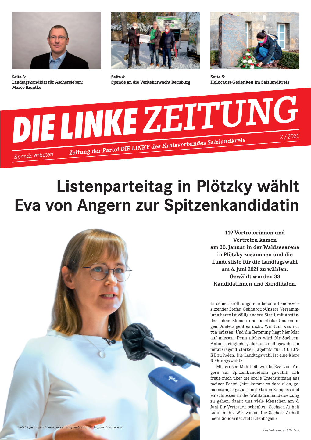 Listenparteitag in Plötzky Wählt Eva Von Angern Zur Spitzenkandidatin