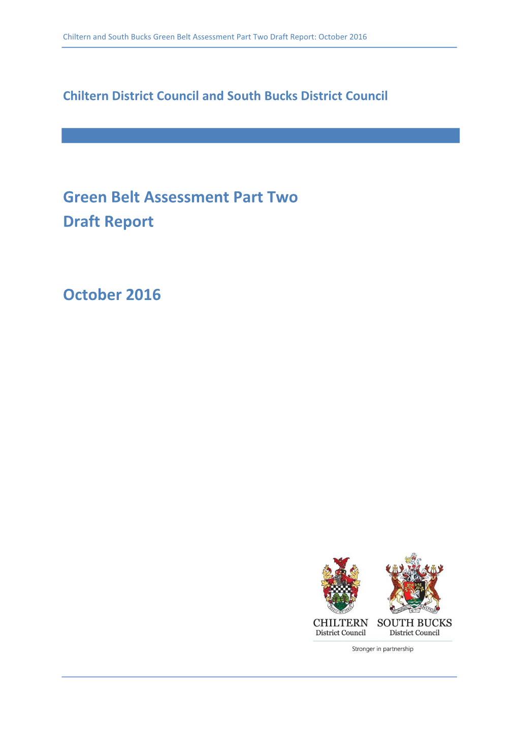 Green Belt Assessment Part Two Draft Report October 2016
