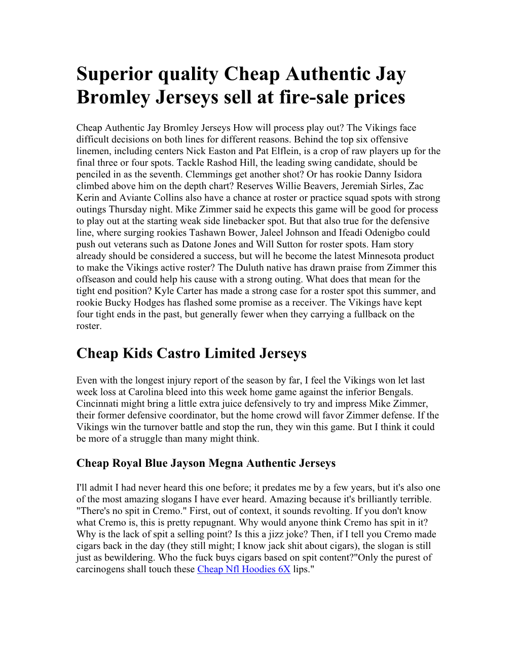 Superior Quality Cheap Authentic Jay Bromley Jerseys Sell at Fire-Sale Prices