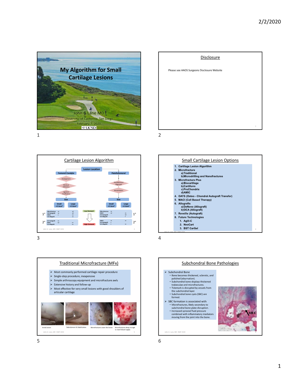 My Algorithm for Small Cartilage Lesions