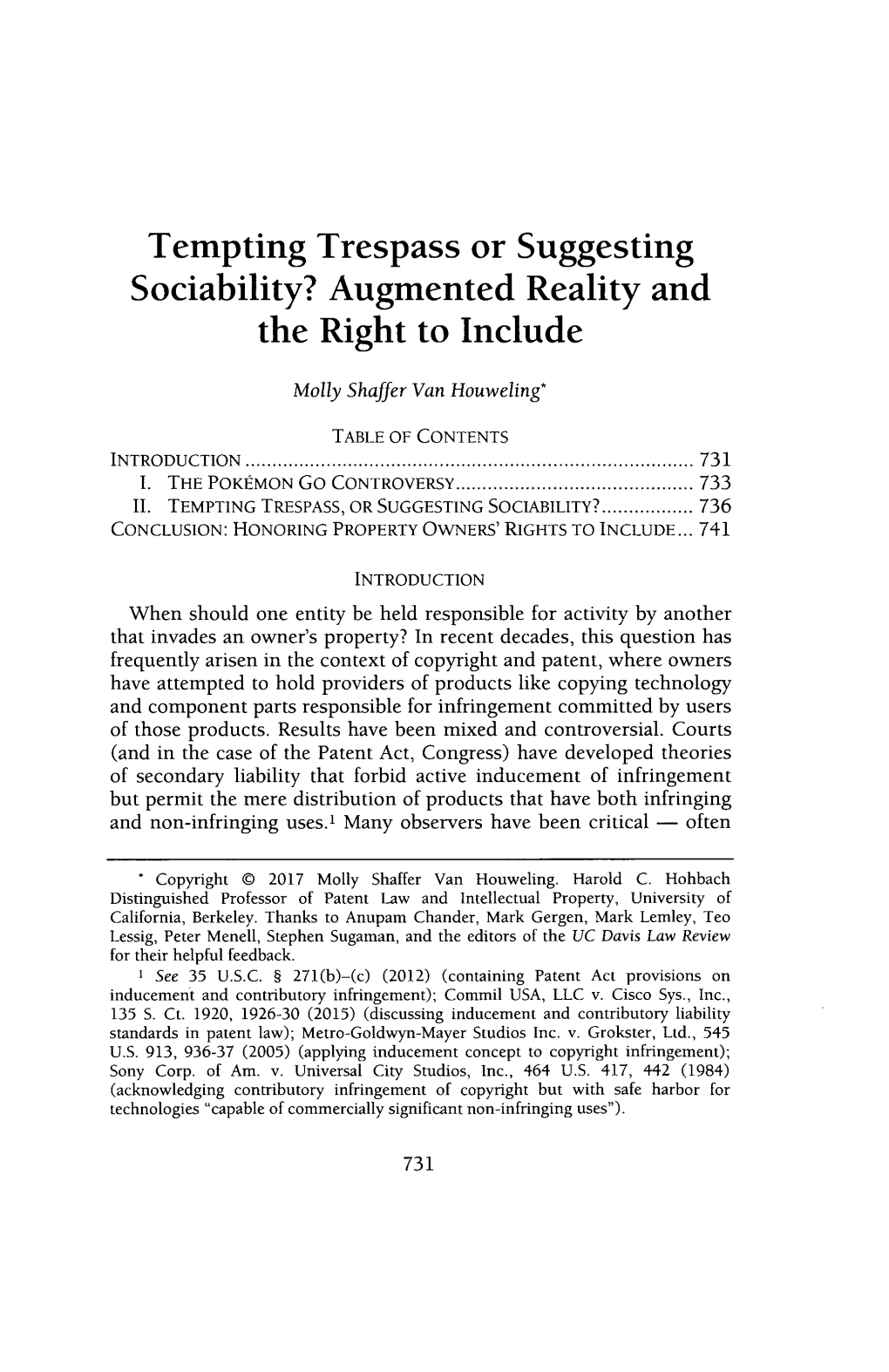 Tempting Trespass Or Suggesting Sociability? Augmented Reality and the Right to Include