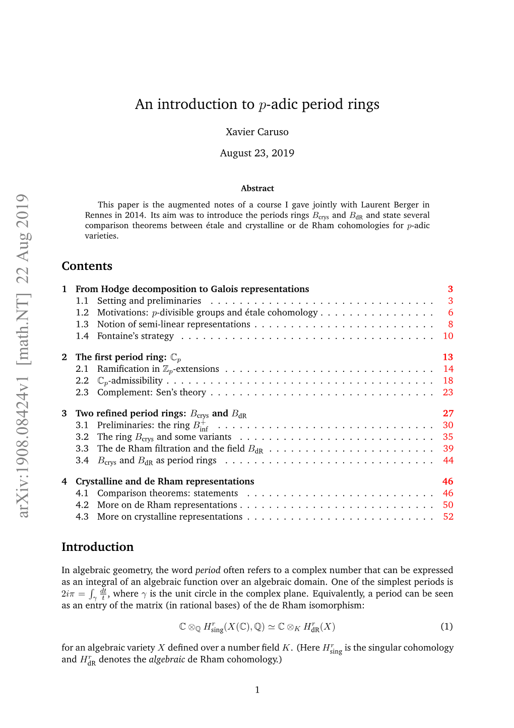 An Introduction to P-Adic Period Rings