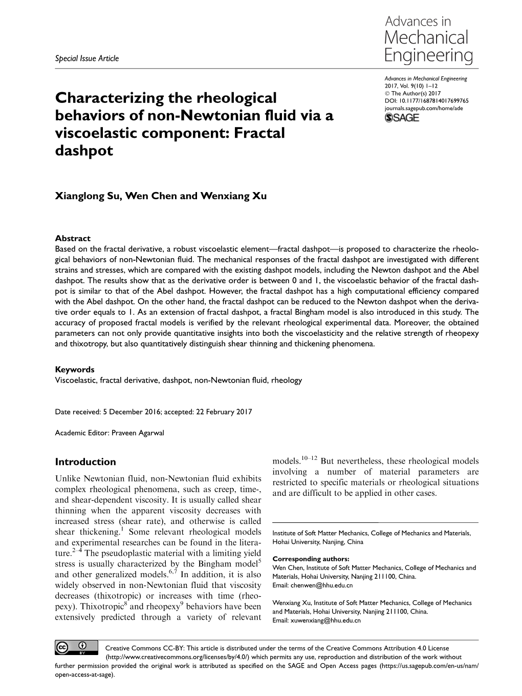 Characterizing the Rheological Behaviors of Non-Newtonian Fluid