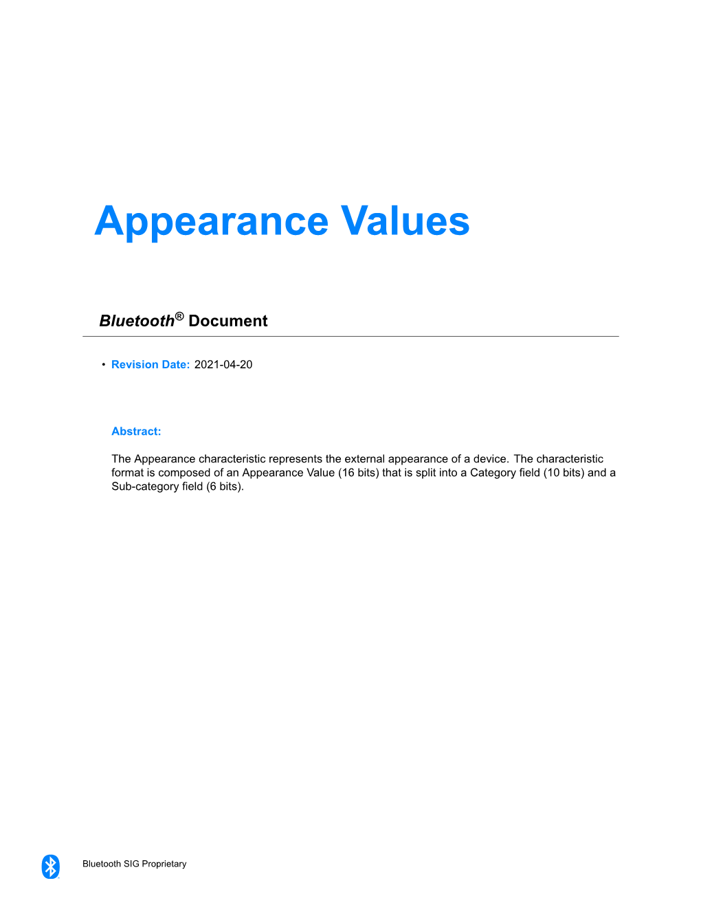 Appearance Values
