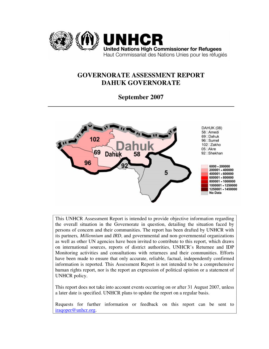 Governorate Assessment Report Dahuk Governorate