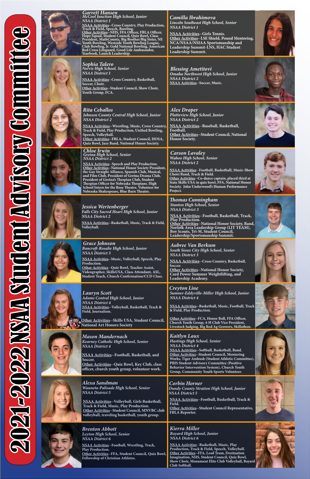 2021-2022 NSAA Student Advisory Committee Volleyball