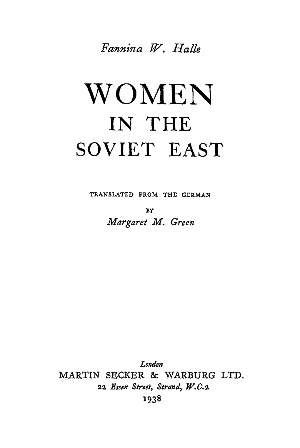 Women in the Soviet East