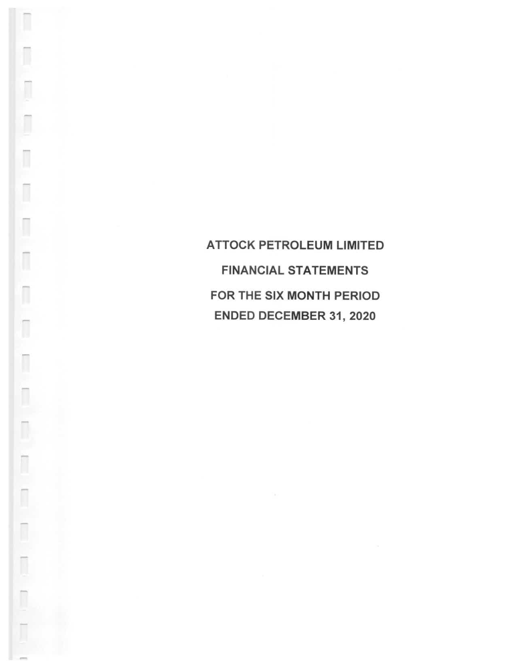 Attock Petroleum Limited Financial Statements For