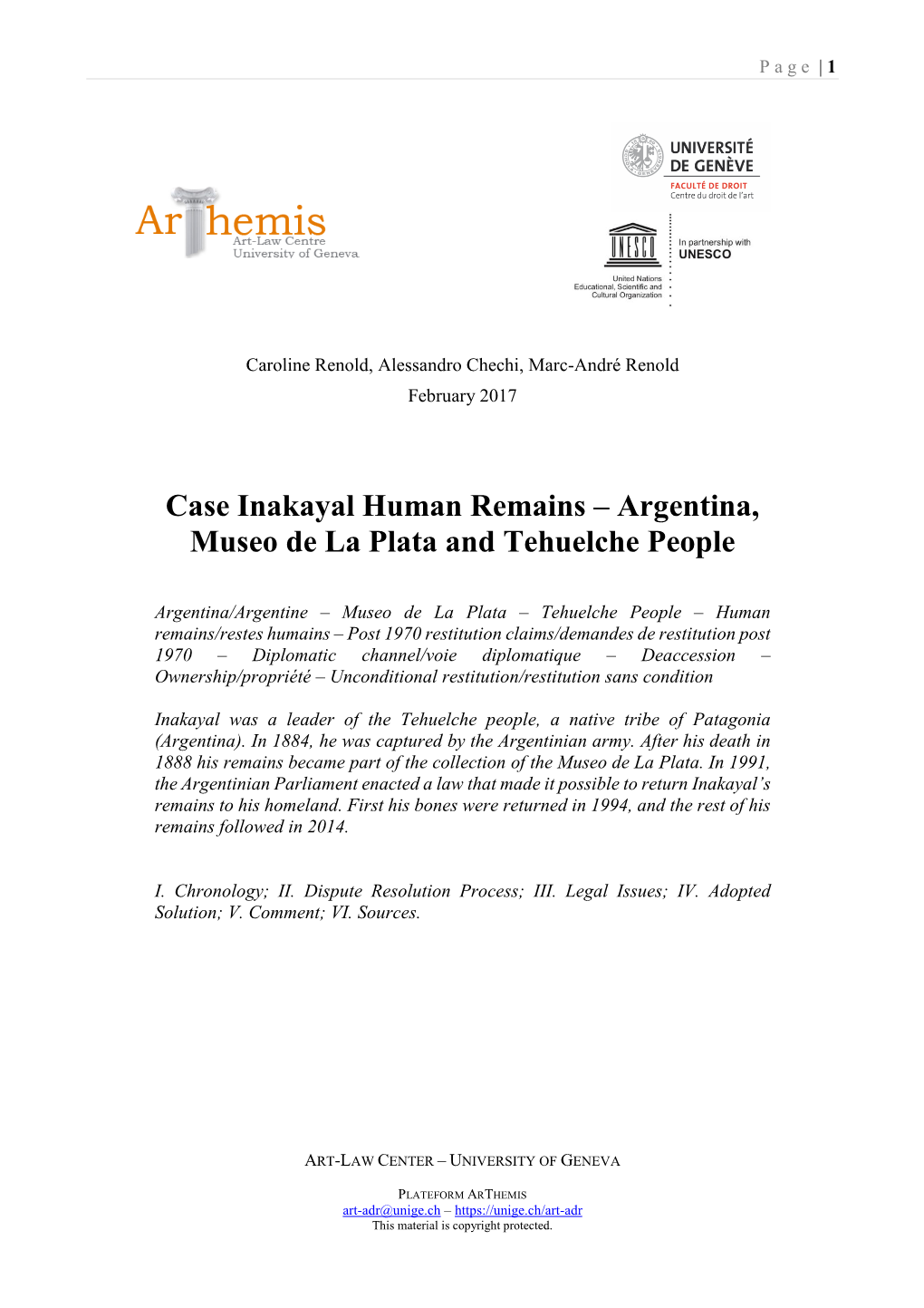 Case Inakayal Human Remains – Argentina, Museo De La Plata and Tehuelche People