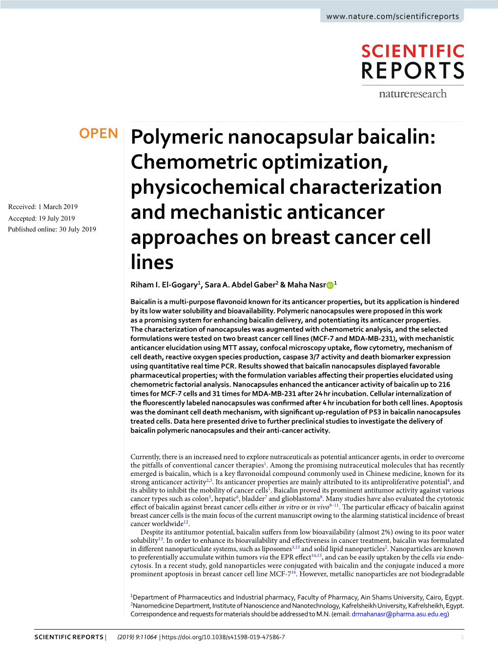 Polymeric Nanocapsular Baicalin: Chemometric Optimization