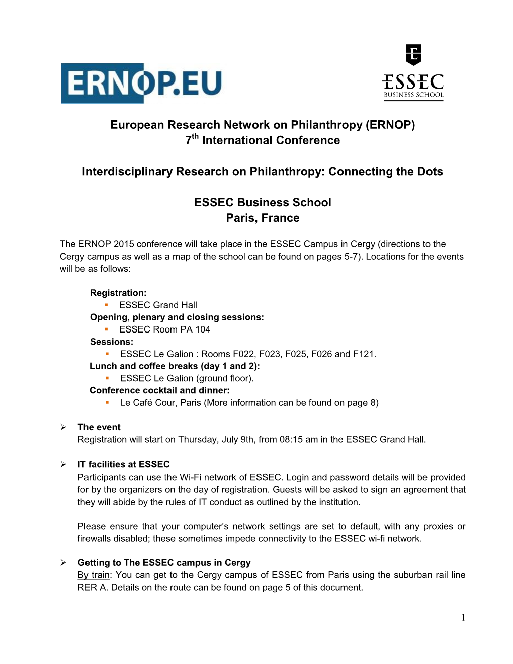 European Research Network on Philanthropy (ERNOP) 7Th International Conference