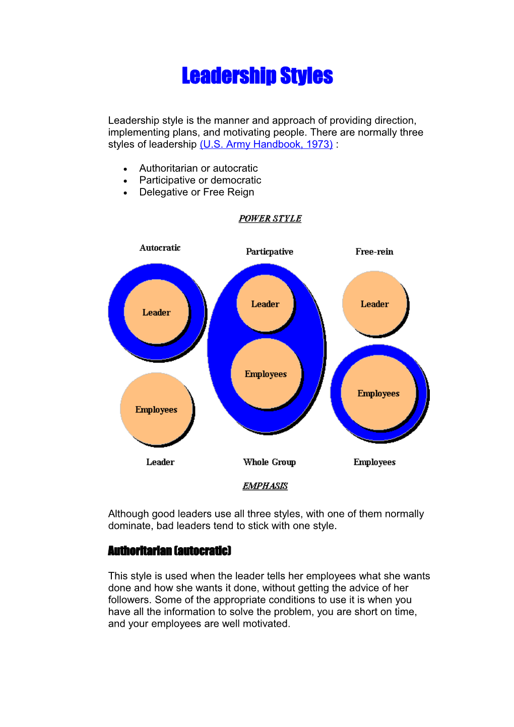 Leadership Styles