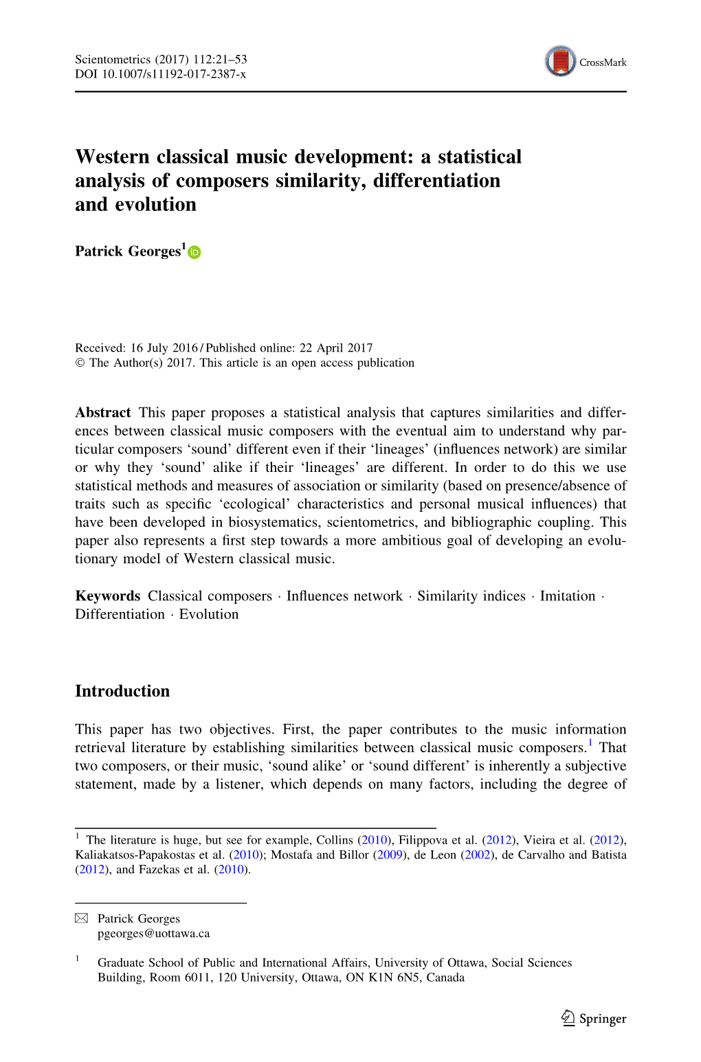 A Statistical Analysis of Composers Similarity, Differentiation and Evolution