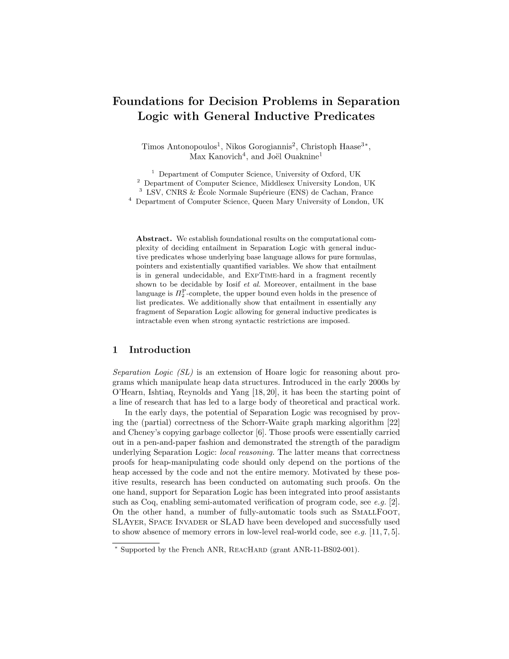 Foundations for Decision Problems in Separation Logic with General Inductive Predicates
