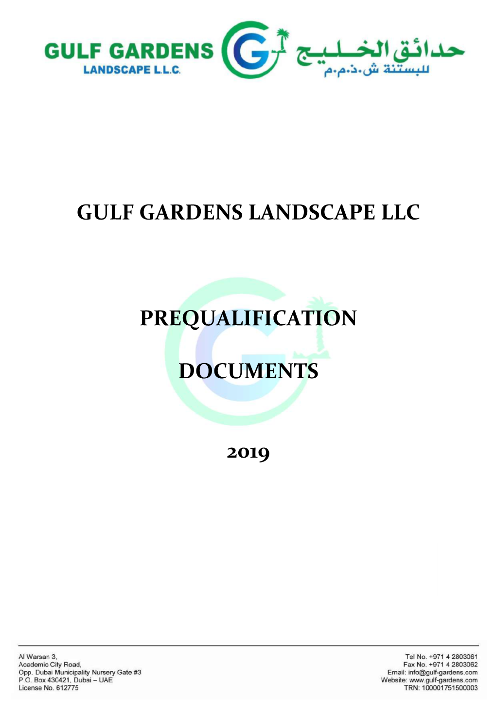 Gulf Gardens Landscape Llc Prequalification