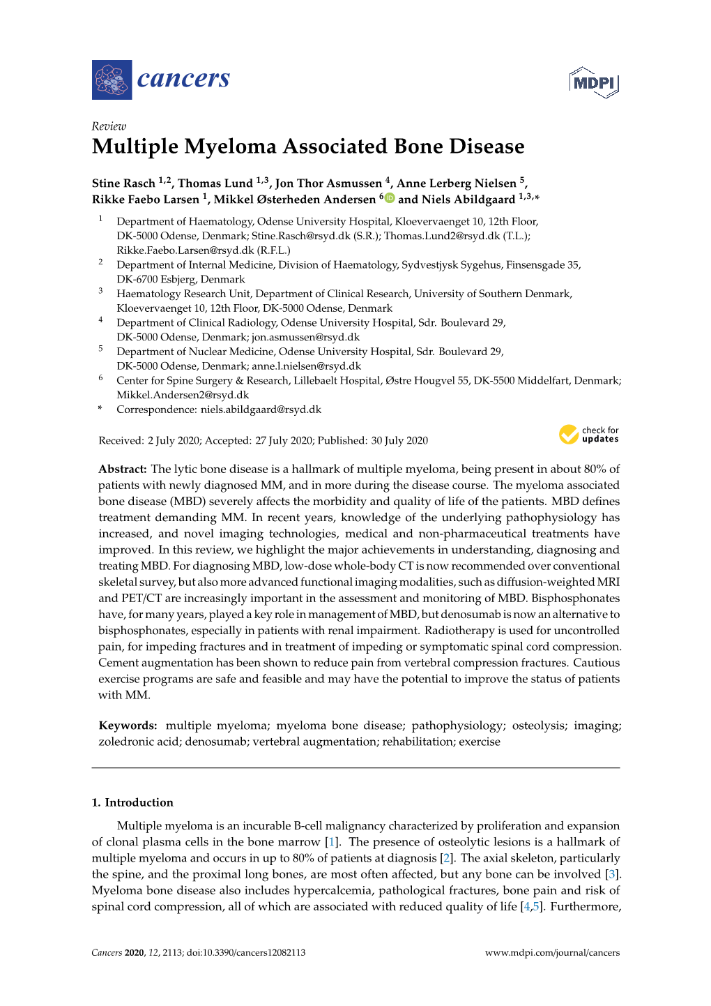 Multiple Myeloma Associated Bone Disease