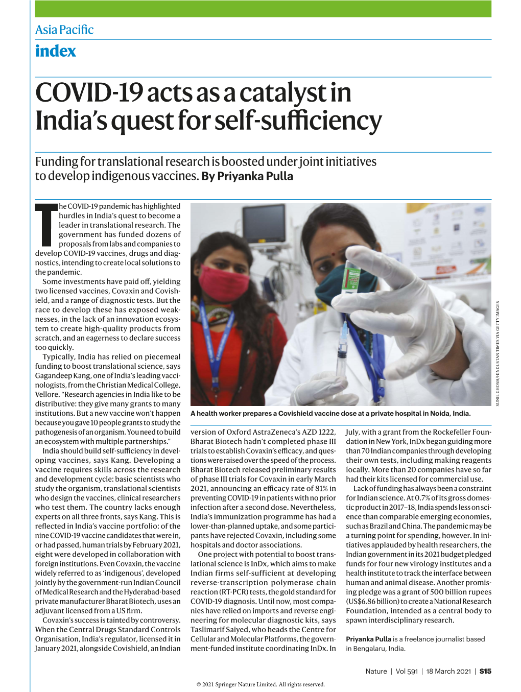 COVID-19 Acts As a Catalyst in India's Quest for Self-Sufficiency