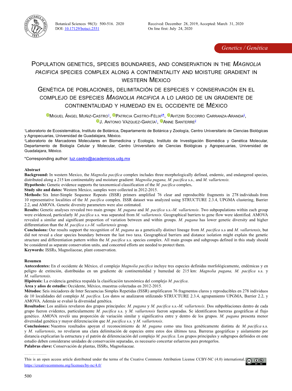 Population Genetics, Species Boundaries, and Conservation in The