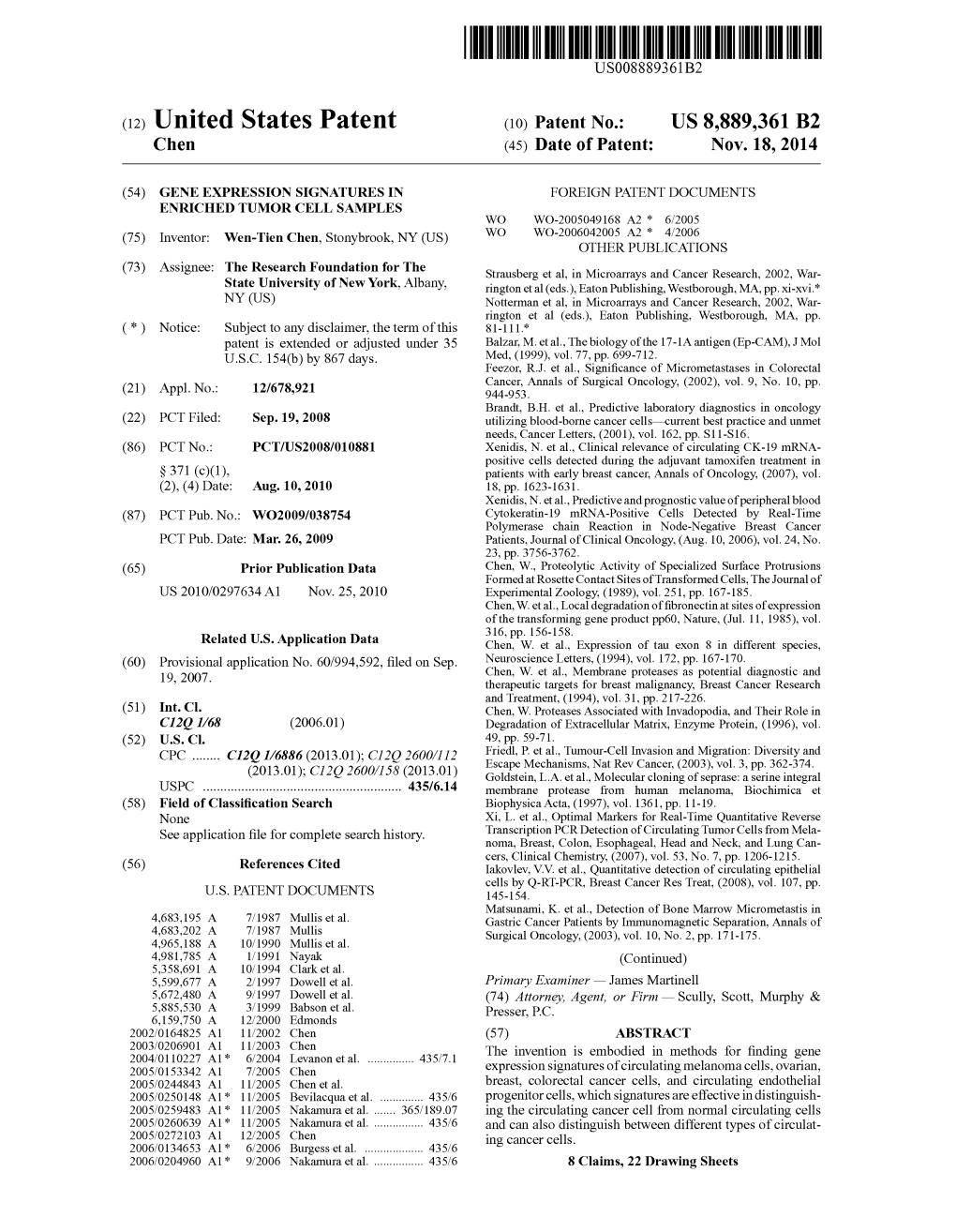 (12) United States Patent (10) Patent No.: US 8,889,361 B2 Chen (45) Date of Patent: Nov