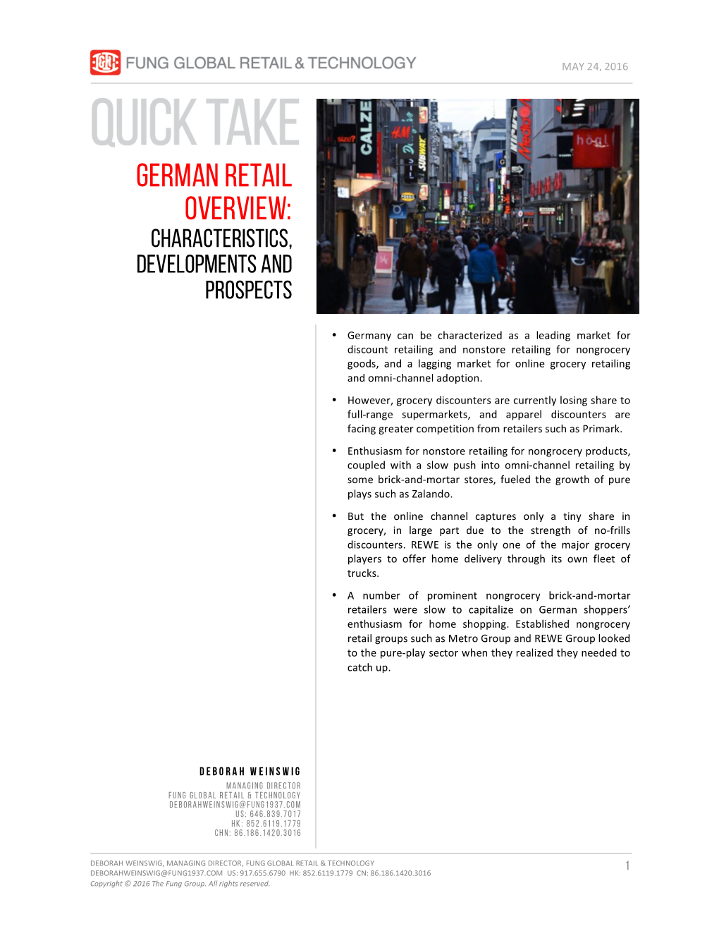 German Retail Overview: Characteristics, Developments and Prospects