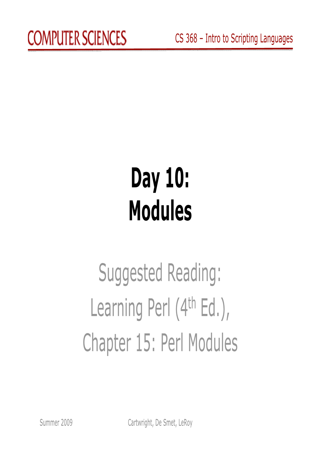 Day 10: Modules