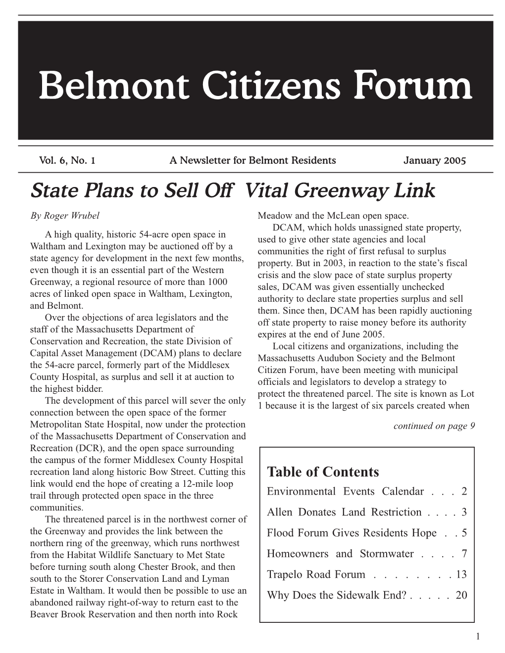 Belmont Citizens Forum