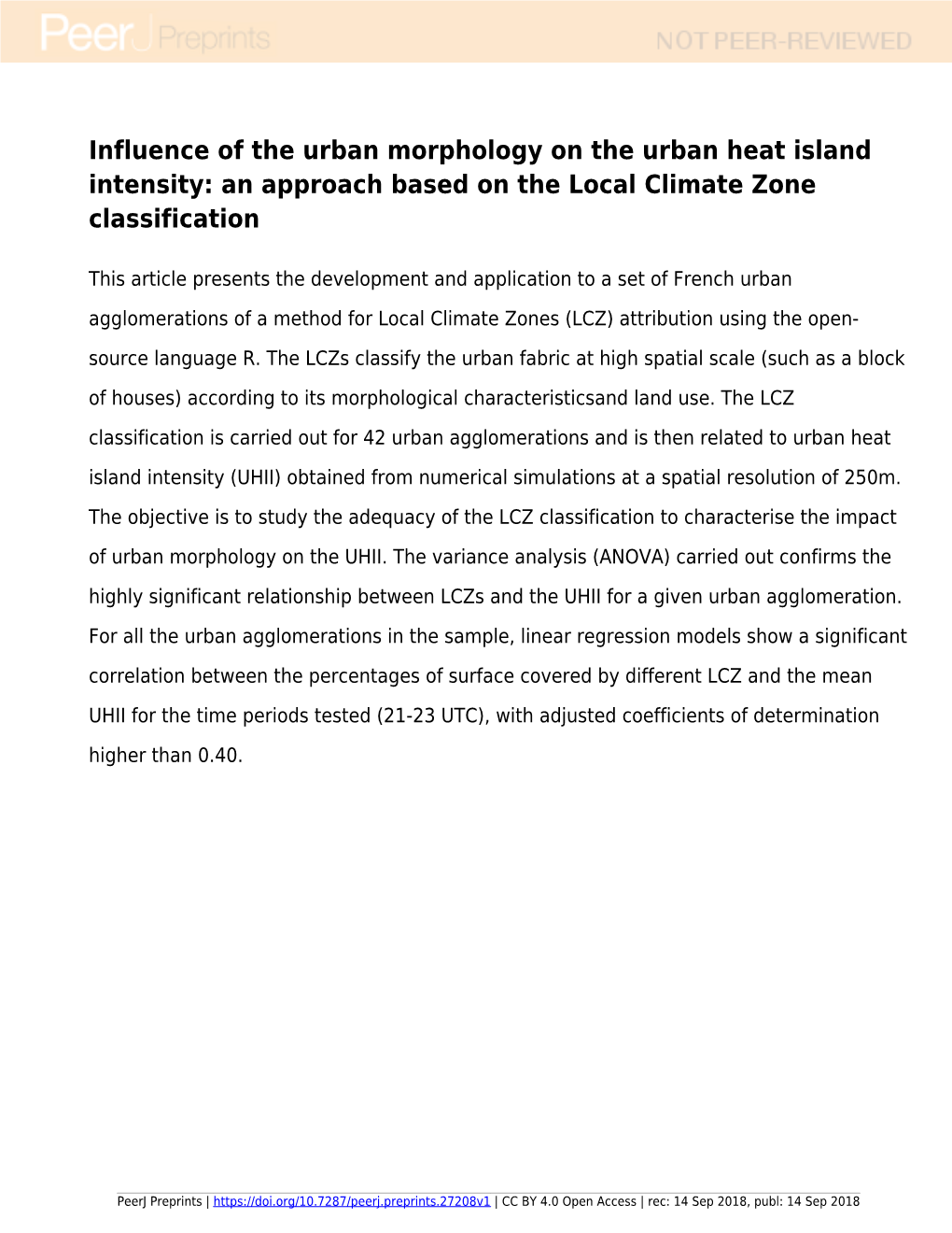 An Approach Based on the Local Climate Zone Classification