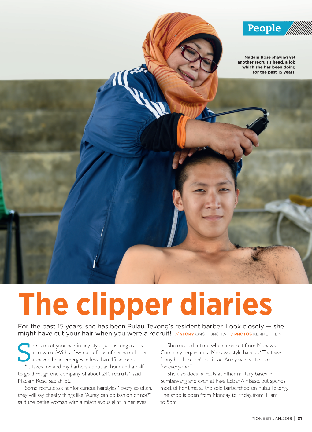 The Clipper Diaries for the Past 15 Years, She Has Been Pulau Tekong’S Resident Barber