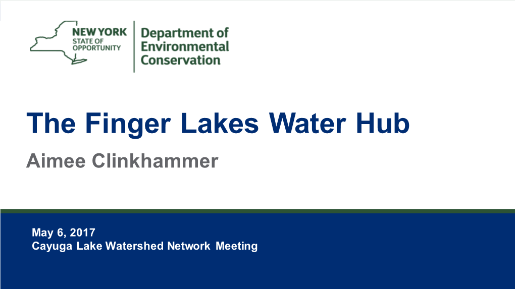 Finger Lakes Water Hub Presentation